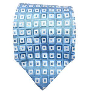 Brooks Brothers | Men's Pure Silk Blue & White Geometric Pattern Tie (One Size)